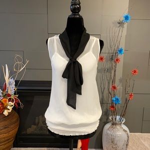 EUC Sailor Neckline Shimmer Sleeveless Blouse